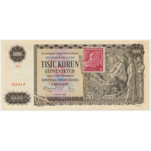 Czechoslovakia, 1.000 Korun (1945) on 1.000 Slovak Korun 1940 - SPECIMEN -