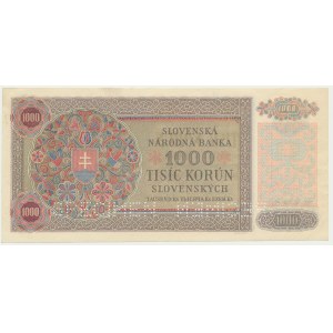 Československo, 1 000 korun (1945) na 1 000 slovenských korun 1940 - MODEL -.