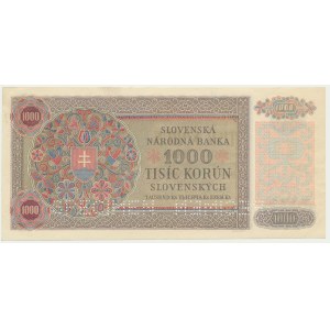 Československo, 1 000 korún (1945) na 1 000 slovenských korún 1940 - MODEL -.