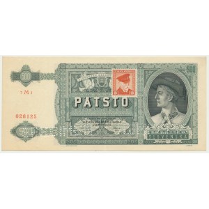 Československo, 500 korun (1945) na 500 slovenských korun 1941 - MODEL -.