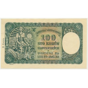 Czechoslovakia, 100 Korun (1945) on 100 Slovak Korun 1940 - SPECIMEN -