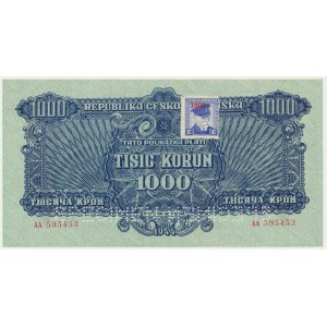 Československo, 1 000 korun 1944 (1945) - MODEL - s razítkem