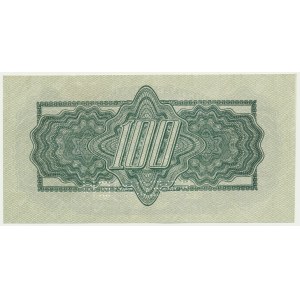 Czechoslovakia, 100 Korun 1944 (1945) - SPECIMEN - with adhesive stamp -