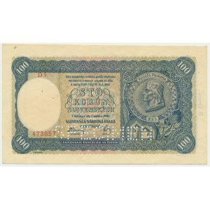 Slovensko, 100 korun 1940 - 2. emise - MODEL -.