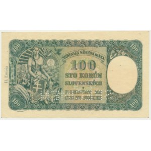 Slovakia, 100 Korun 1940 - II Emission - SPECIMEN -