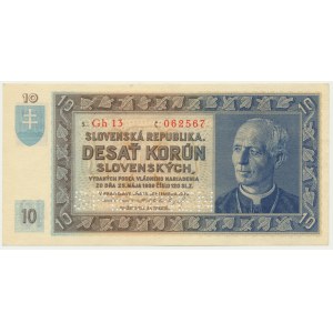 Słovakia, 10 Korun 1939 - SPECIMEN -
