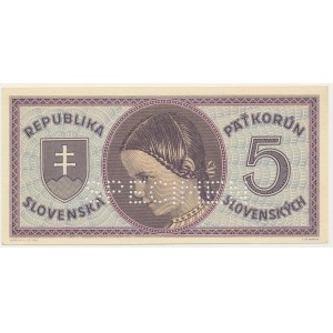 Slovensko, 5 korún (1945) - MODEL -