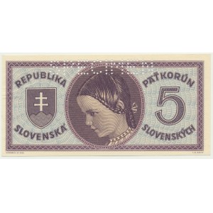 Slovensko, 5 korun (1945) - MODEL -