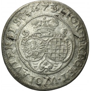 Silsia, Duchy of Liegnitz-Brieg-Wohlau, Louise von Anhalt-Dessau, 6 Kreuzer Brieg 1673 - RARE, error DUX instead of DUC