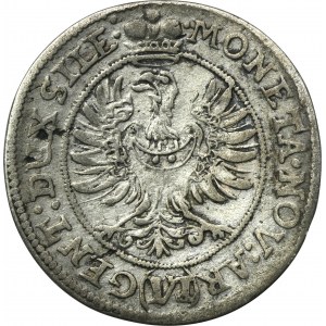 Slezsko, knížectví legnicko-brzesko-wołowskie, Luiza Anhalcka, 6 Krajcarów Brzeg 1673 - RARE, chyba DUX místo DUC