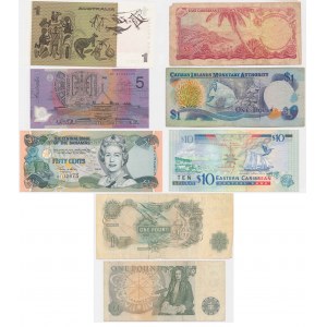Group of world banknotes with Queen Elisabeth II (8 pcs.)