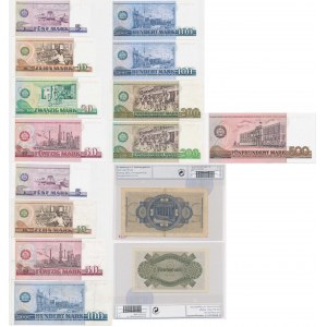 Germany, lot 2-500 Mark 1940-85 (15 pcs.)