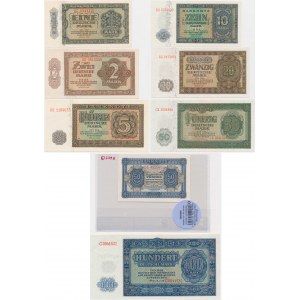 Nemecko, DDR, sada 50 fenigov-100 mariek 1948 (8 kusov).