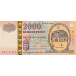 Maďarsko, pamětní bankovka 2000 forintů ve složce s emisí