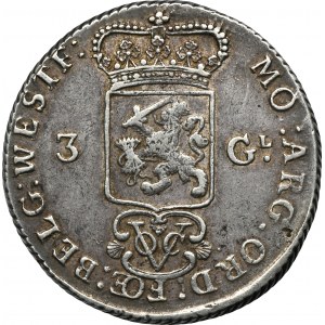 Nizozemská východní Indie, 3 guldenů Hoorn 1786 VOC - RARE