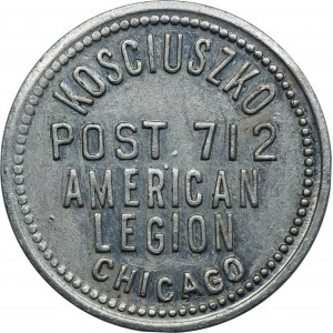 Kosciuszko, Americká légia v Chicagu, Post 712, žetón 25 centov