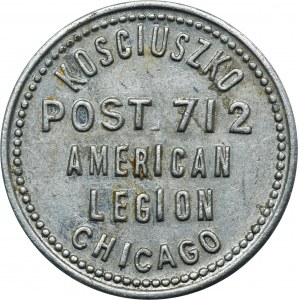 Kosciuszko, American Legion in Chicago, Post 712, Token 5 Cents