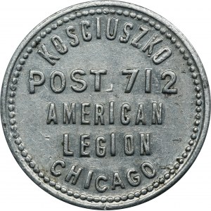 Kosciuszko, American Legion in Chicago, Post 712, Token 5 Cents