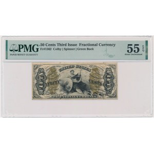 USA, Frakční měna, 50 centů 1863 - PMG 55 EPQ
