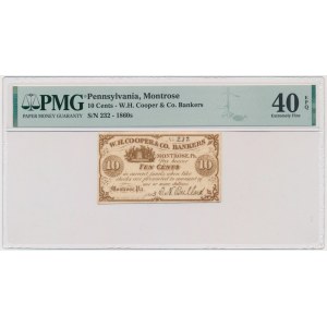 USA, Konfederované státy americké, Pennsylvania, 10 centů 1863 - PMG 40 EPQ