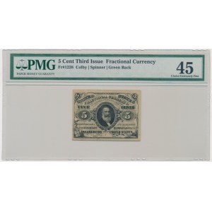 USA, Frakčná mena, 5 centov 1863 - PMG 45