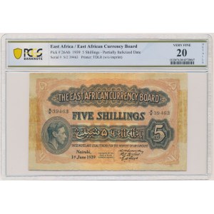 East Africa, 5 Pounds 1939 - PCGS 20