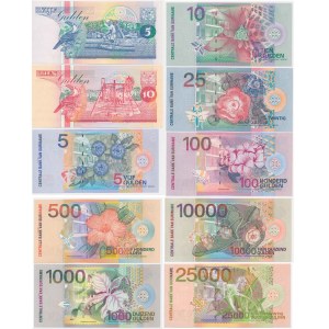 Suriname, set 5-25.000 Gulden 1998-2000 (10 pcs.)