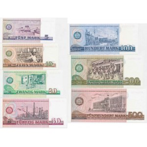 Germany, DDR, full set 5-500 Mark 1971-1985 (7 pcs.)