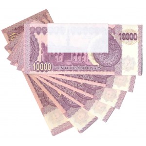 Irák, 10 000 dinárů (2002) (přibližně 55 kusů).