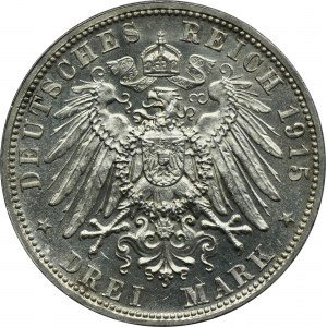 Germany, Duchy of Saxony-Meiningen, Georg II, 3 Mark Munich 1915