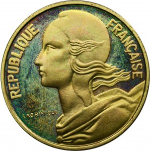 Francie, Pátá republika, 10 centimů Paříž 1974 - PIEDFORT - RARE