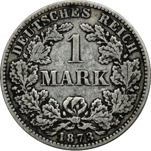 Nemecko, Nemecké cisárstvo, Wilhelm I., 1 marka Frankfurt 1873 C - RARE