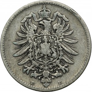 Německo, Německé císařství, Vilém I., 1 marka Drážďany 1878 E - RARE