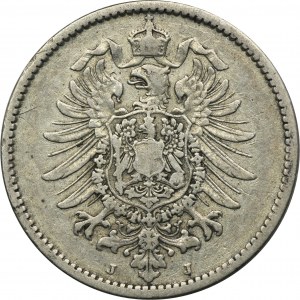 Německo, Německé císařství, Wilhelm I., 1 Marka Hamburg 1880 J