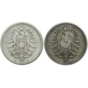 Set, Germany, German Empire, Wilhelm I, 1 Mark 1881 (2 pcs.)