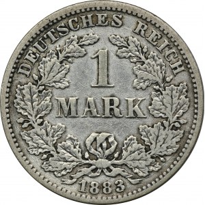 Germany, German Empire, Wilhelm I, 1 Mark Stuttgart 1883 F