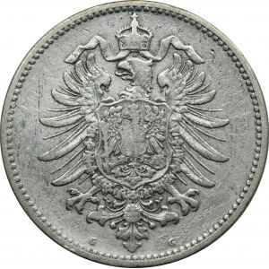Nemecko, Nemecké cisárstvo, Wilhelm I., 1 marka Karlsruhe 1883 G - RARE