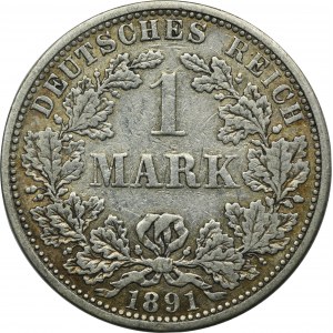 Nemecko, Nemecké cisárstvo, Wilhelm II, 1 marka Berlín 1891 A