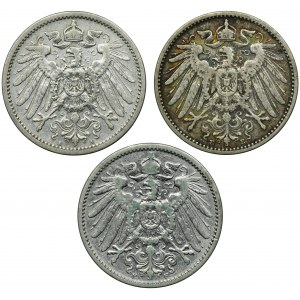 Súprava, Nemecko, Nemecké cisárstvo, Wilhelm II, 1 marka 1892 (3 kusy).
