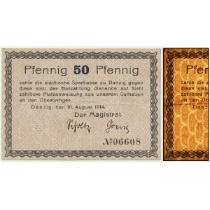 Danzig, 50 Pfennige 1914 - watermark scales -