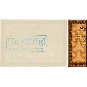 Danzig, 2 Mark 1914 - watermark spades - without Ungültig -