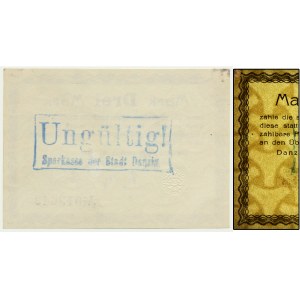 Danzig, 3 Mark 1914 - watermark spades - without Ungültig -