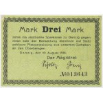 Danzig, 3 Mark 1914 - watermark spades - without Ungültig -