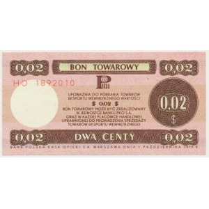 Pewex, 2 centy 1979 - HO - malé -