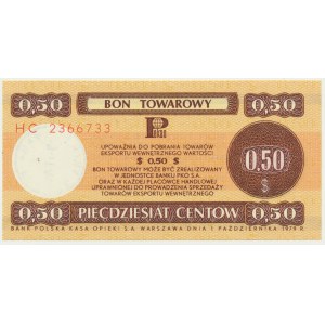 Pewex, 50 centów 1979 - HC - mały -