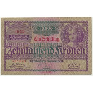 Austria, 1 Schilling on 10.000 Kronen 1924