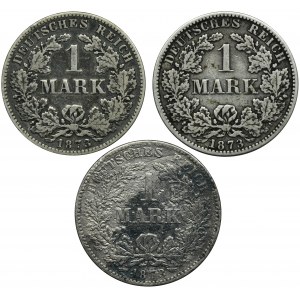 Set, Germany, German Empire, Wilhelm I, 1 Mark 1873 (3 pcs.)