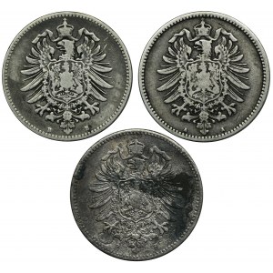 Sada, Nemecko, Nemecké cisárstvo, Wilhelm I, 1 marka 1873 (3 kusy).