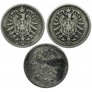 Set, Germany, German Empire, Wilhelm I, 1 Mark 1873 (3 pcs.)