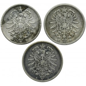 Set, Germany, German Empire, Wilhelm I, 1 Mark 1881 (3 pcs.)